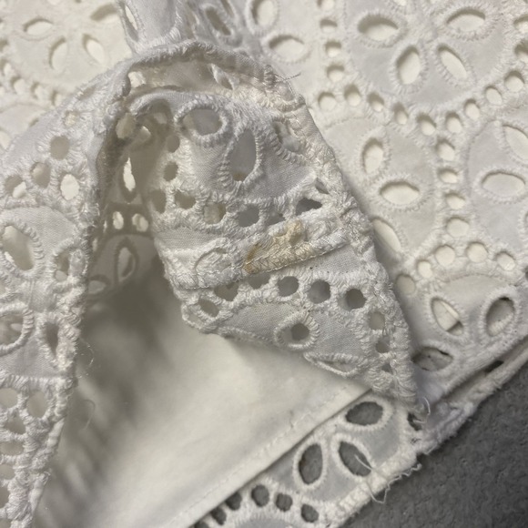 Lilly Pulitzer Dress Small Resort White Floral Eyelet Lace Ruffle Primm Dainty - Picture 7 of 11